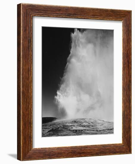 Various Angles During Eruption. "Old Faithful Geyser Yellowstone National Park" Wyoming  1933-1942-Ansel Adams-Framed Art Print