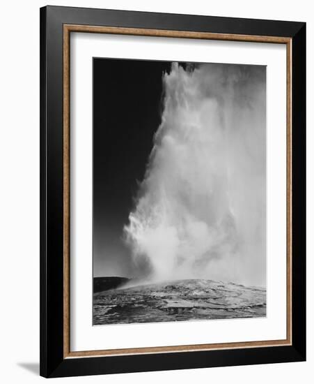 Various Angles During Eruption. "Old Faithful Geyser Yellowstone National Park" Wyoming  1933-1942-Ansel Adams-Framed Art Print