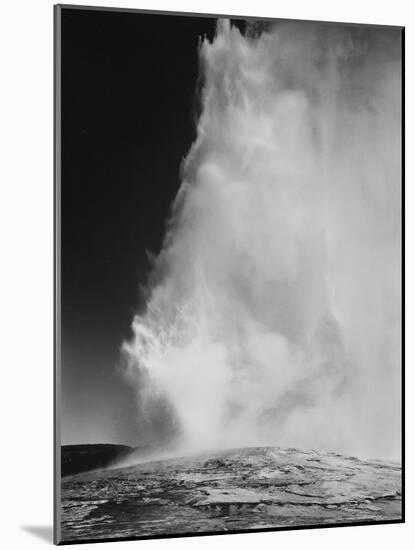 Various Angles During Eruption. "Old Faithful Geyser Yellowstone National Park" Wyoming  1933-1942-Ansel Adams-Mounted Art Print