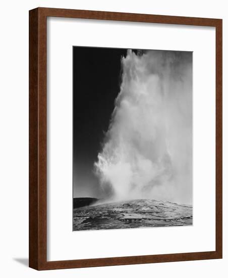 Various Angles During Eruption. "Old Faithful Geyser Yellowstone National Park" Wyoming  1933-1942-Ansel Adams-Framed Art Print