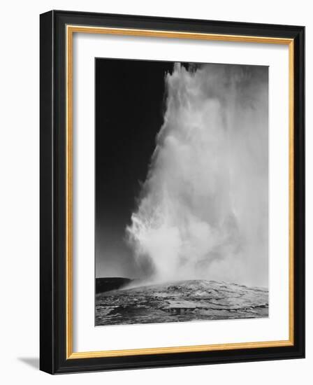 Various Angles During Eruption. "Old Faithful Geyser Yellowstone National Park" Wyoming  1933-1942-Ansel Adams-Framed Art Print