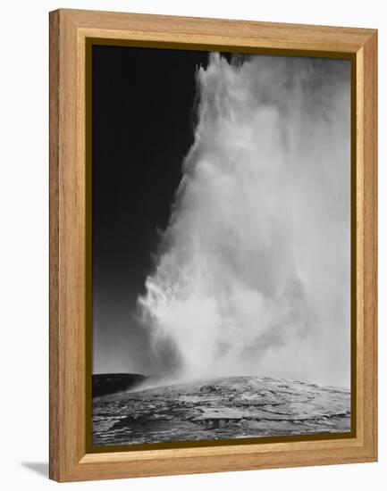 Various Angles During Eruption. "Old Faithful Geyser Yellowstone National Park" Wyoming  1933-1942-Ansel Adams-Framed Stretched Canvas