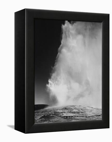 Various Angles During Eruption. "Old Faithful Geyser Yellowstone National Park" Wyoming  1933-1942-Ansel Adams-Framed Stretched Canvas