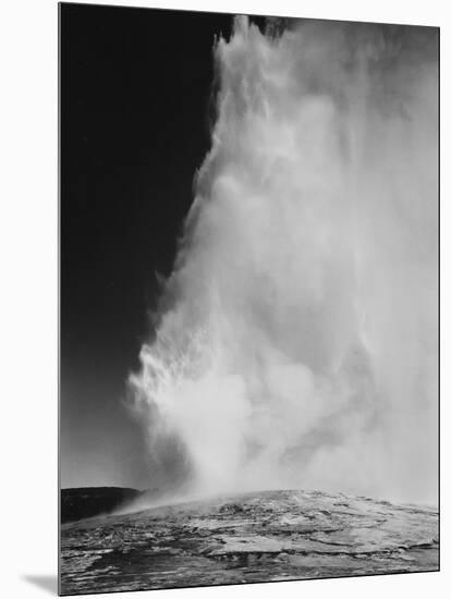 Various Angles During Eruption. "Old Faithful Geyser Yellowstone National Park" Wyoming  1933-1942-Ansel Adams-Mounted Art Print