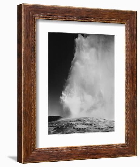 Various Angles During Eruption. "Old Faithful Geyser Yellowstone National Park" Wyoming  1933-1942-Ansel Adams-Framed Premium Giclee Print