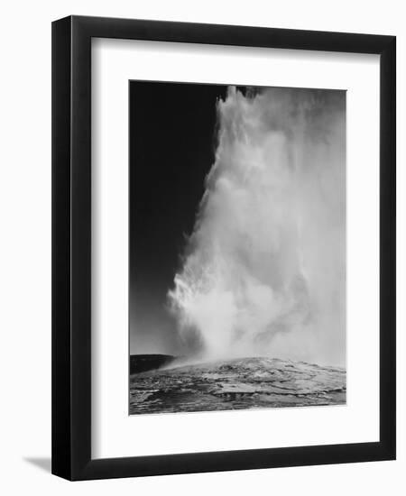 Various Angles During Eruption. "Old Faithful Geyser Yellowstone National Park" Wyoming  1933-1942-Ansel Adams-Framed Premium Giclee Print