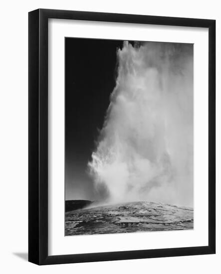 Various Angles During Eruption. "Old Faithful Geyser Yellowstone National Park" Wyoming  1933-1942-Ansel Adams-Framed Premium Giclee Print