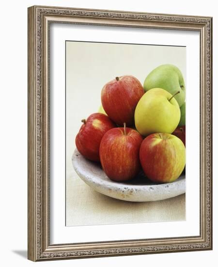 Various Apples on a Stone Plate-Bayside-Framed Photographic Print