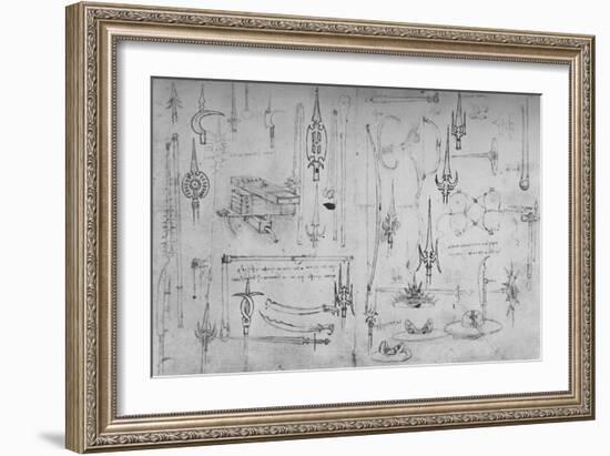 'Various Arms of Offence and Defence', c1480 (1945)-Leonardo Da Vinci-Framed Giclee Print