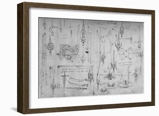 'Various Arms of Offence and Defence', c1480 (1945)-Leonardo Da Vinci-Framed Giclee Print