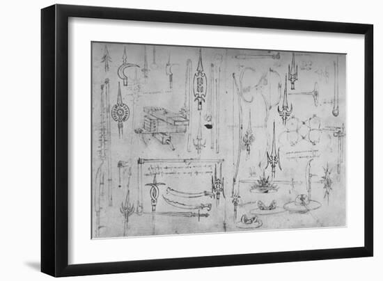 'Various Arms of Offence and Defence', c1480 (1945)-Leonardo Da Vinci-Framed Giclee Print