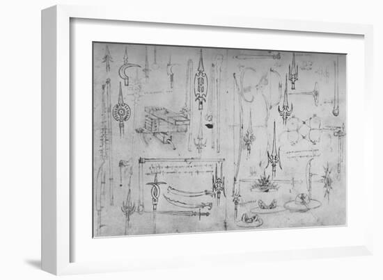 'Various Arms of Offence and Defence', c1480 (1945)-Leonardo Da Vinci-Framed Giclee Print