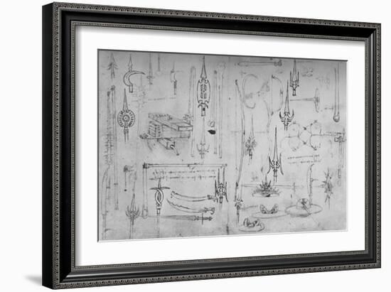 'Various Arms of Offence and Defence', c1480 (1945)-Leonardo Da Vinci-Framed Giclee Print