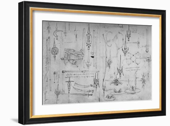 'Various Arms of Offence and Defence', c1480 (1945)-Leonardo Da Vinci-Framed Giclee Print