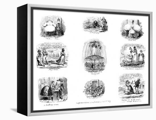 Various Cartoons, 1829-George Cruikshank-Framed Premier Image Canvas