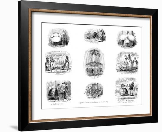 Various Cartoons, 1829-George Cruikshank-Framed Giclee Print