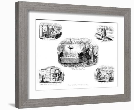 Various Cartoons, 1829-George Cruikshank-Framed Giclee Print