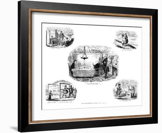 Various Cartoons, 1829-George Cruikshank-Framed Giclee Print