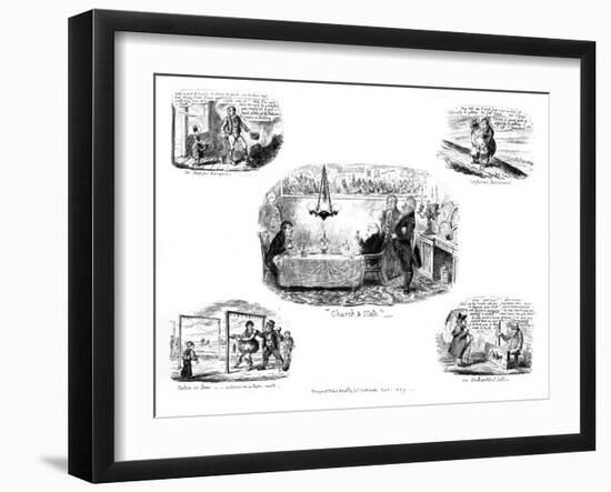 Various Cartoons, 1829-George Cruikshank-Framed Giclee Print