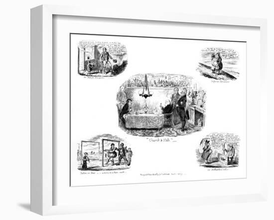 Various Cartoons, 1829-George Cruikshank-Framed Giclee Print