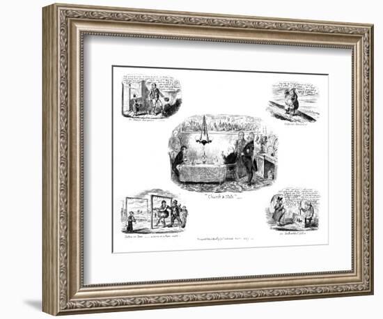 Various Cartoons, 1829-George Cruikshank-Framed Giclee Print