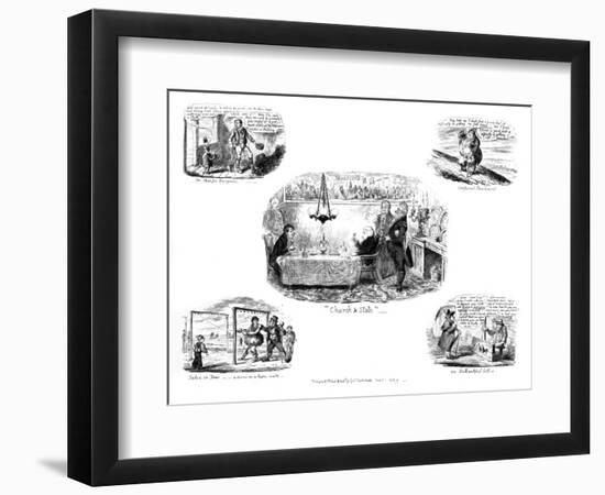 Various Cartoons, 1829-George Cruikshank-Framed Giclee Print