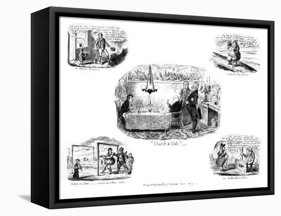 Various Cartoons, 1829-George Cruikshank-Framed Premier Image Canvas