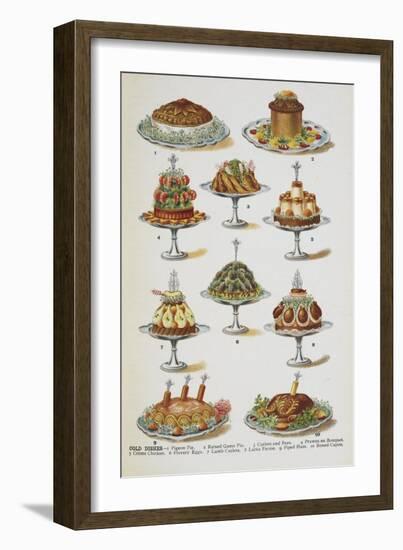 Various Cold Meat Dishes-Isabella Beeton-Framed Giclee Print