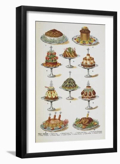 Various Cold Meat Dishes-Isabella Beeton-Framed Giclee Print