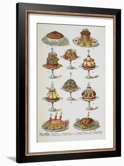 Various Cold Meat Dishes-Isabella Beeton-Framed Giclee Print