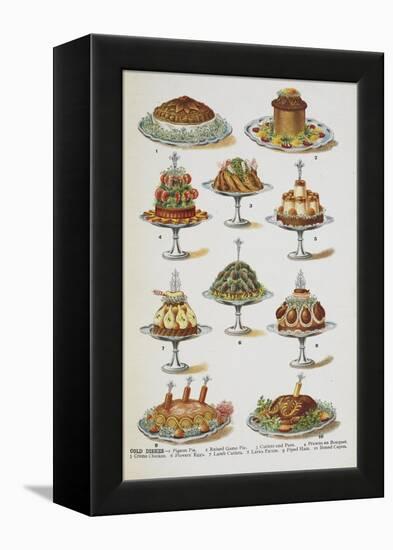 Various Cold Meat Dishes-Isabella Beeton-Framed Premier Image Canvas