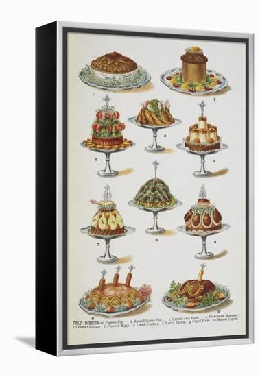 Various Cold Meat Dishes-Isabella Beeton-Framed Premier Image Canvas