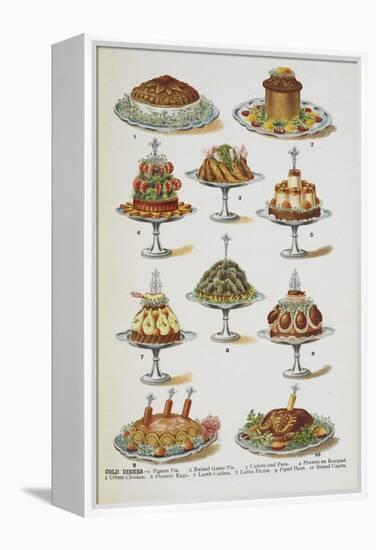 Various Cold Meat Dishes-Isabella Beeton-Framed Premier Image Canvas