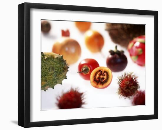 Various Exotic Fruits on a Sheet of Glass-Damir Begovic-Framed Photographic Print