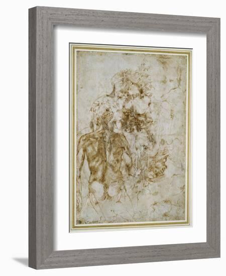 Various Figure Studies-Michelangelo Buonarroti-Framed Giclee Print