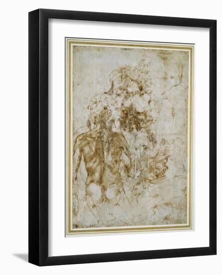 Various Figure Studies-Michelangelo Buonarroti-Framed Giclee Print