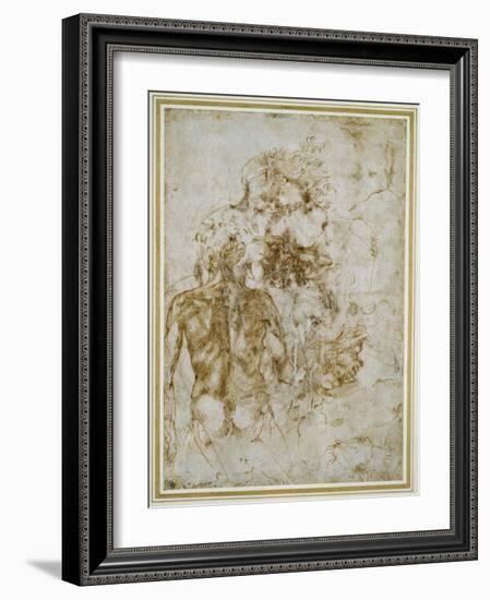 Various Figure Studies-Michelangelo Buonarroti-Framed Giclee Print