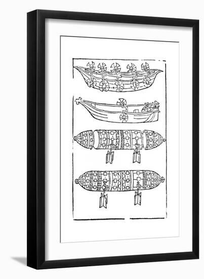 Various Forms of Paddle Boats for Use in War, 1483-null-Framed Giclee Print