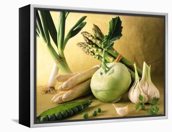 Various Green & White Vegetables-Ulrike Koeb-Framed Premier Image Canvas