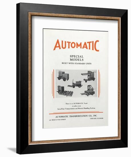 Various Images of Automatic Transportation Company's Automatic Special Models Built with Standard U-null-Framed Giclee Print