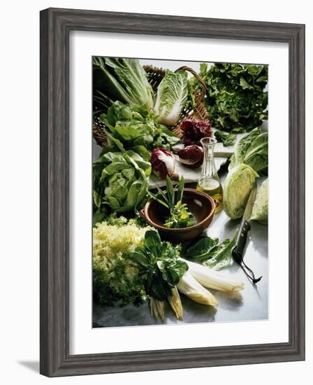 Various Lettuces-Teubner Foodfoto GmbH-Framed Photographic Print