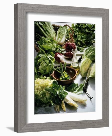 Various Lettuces-Teubner Foodfoto GmbH-Framed Photographic Print