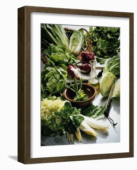 Various Lettuces-Teubner Foodfoto GmbH-Framed Photographic Print