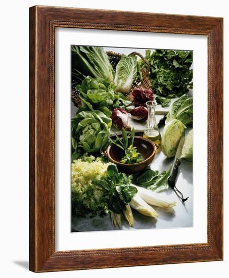 Various Lettuces-Teubner Foodfoto GmbH-Framed Photographic Print