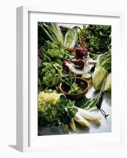 Various Lettuces-Teubner Foodfoto GmbH-Framed Photographic Print