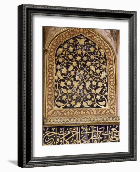 Various Painted, Gilded and Stone Inlay Detail Inside the Tomb, the Tomb of Akbar, Near Agra-John Henry Claude Wilson-Framed Photographic Print