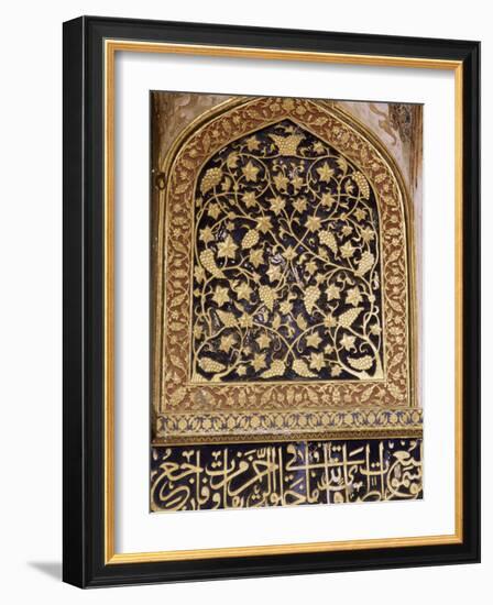 Various Painted, Gilded and Stone Inlay Detail Inside the Tomb, the Tomb of Akbar, Near Agra-John Henry Claude Wilson-Framed Photographic Print