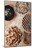 Various Pies Photographed From Above On A Butcher Block-Shea Evans-Mounted Photographic Print