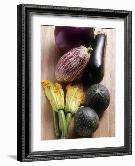 Various Types of Aubergines and Courgettes-Eising Studio - Food Photo and Video-Framed Photographic Print