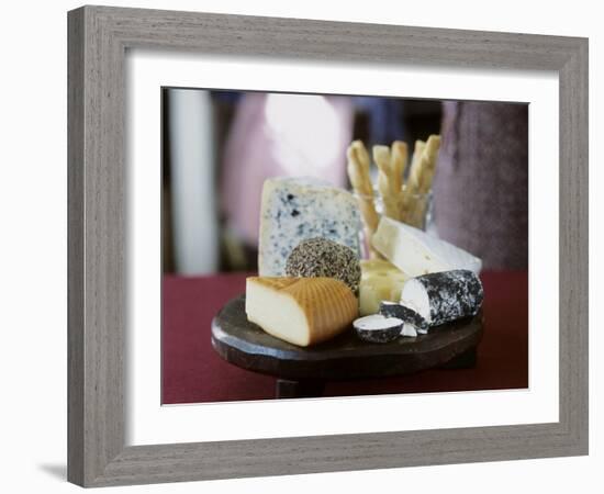 Various Types of Cheese with Cheese Straws-Alena Hrbkova-Framed Photographic Print